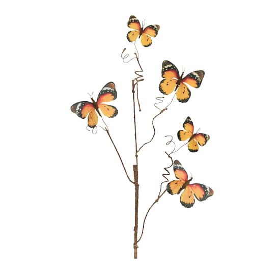 26.5" Orange & Black Butterfly Twig Sprays, 4ct.